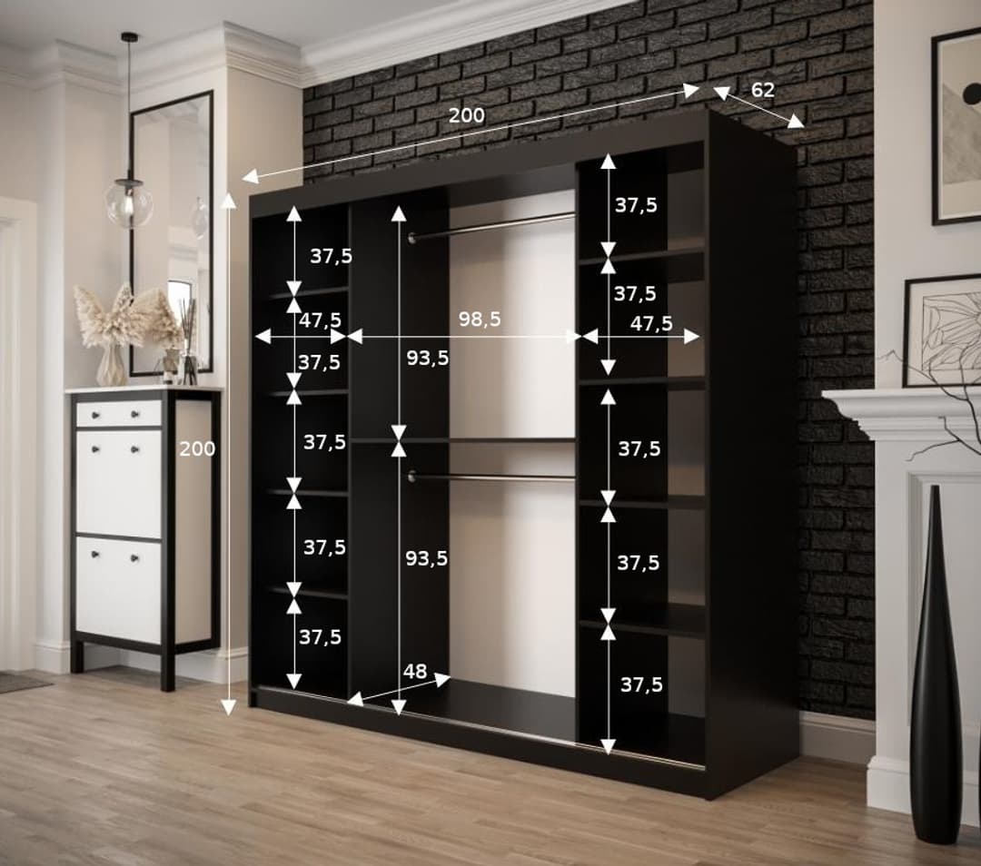 Tilburg II Sliding Door Wardrobe 200cm - gallery image 5