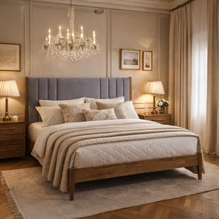 Time Living Cheslyn Velvet Bed – Dark Grey