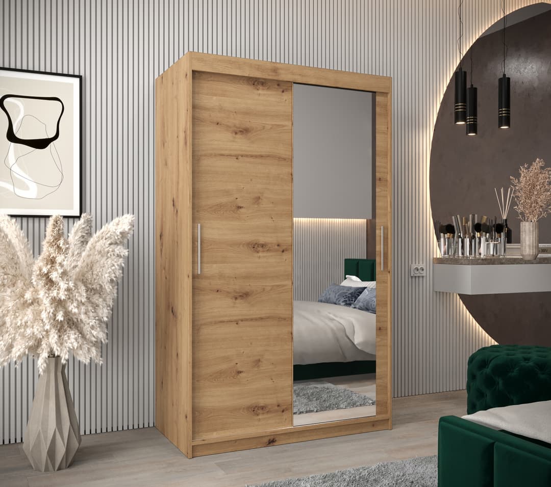 Tokyo II Sliding Door Wardrobe 120cm - Oak Artisan — view 2