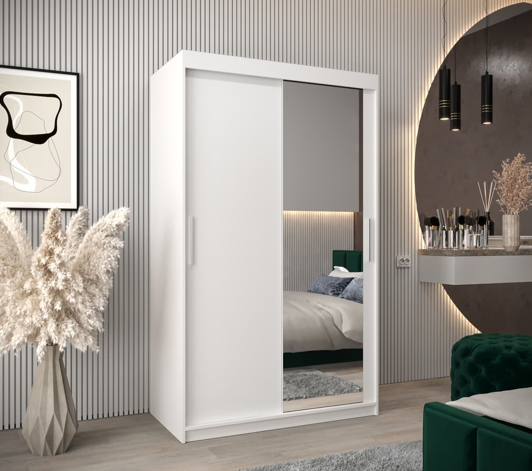 Tokyo II Sliding Door Wardrobe 120cm - White — view 2