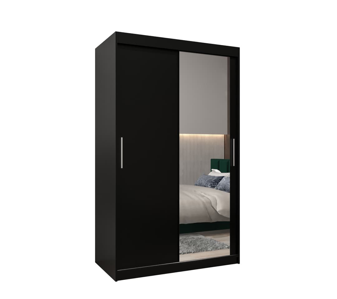 Tokyo II Sliding Door Wardrobe 120cm - Black — view 1