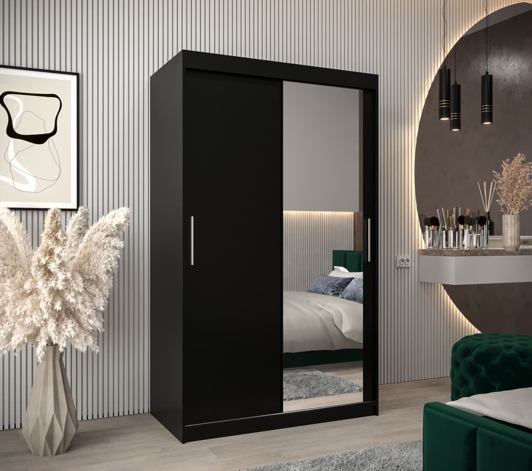 Tokyo II Sliding Door Wardrobe 120cm - Black — view 2