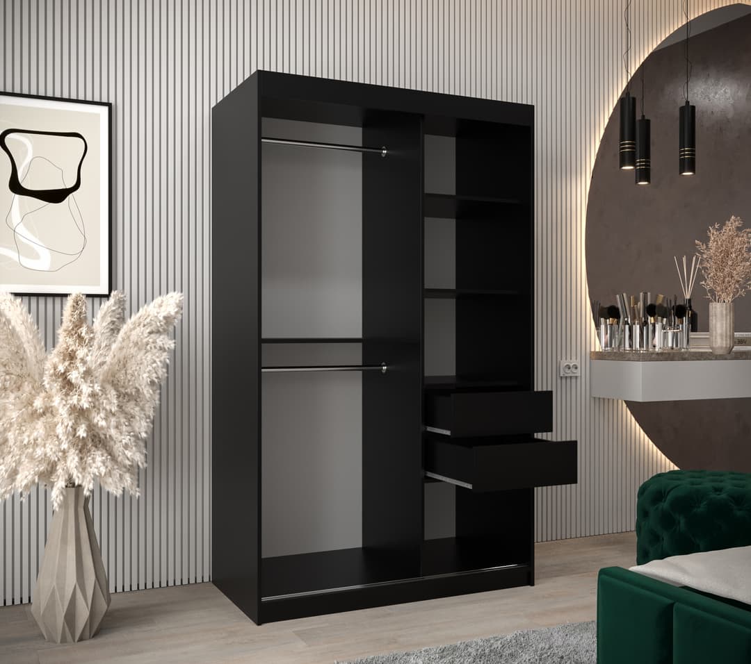 Tokyo II Sliding Door Wardrobe 120cm - Black — view 4
