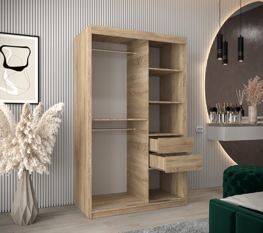 Tokyo II Sliding Door Wardrobe 120cm - Oak Sonoma — view 4