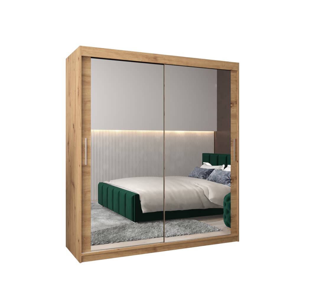 Tokyo III Sliding Door Wardrobe 180cm - Oak Artisan — view 1