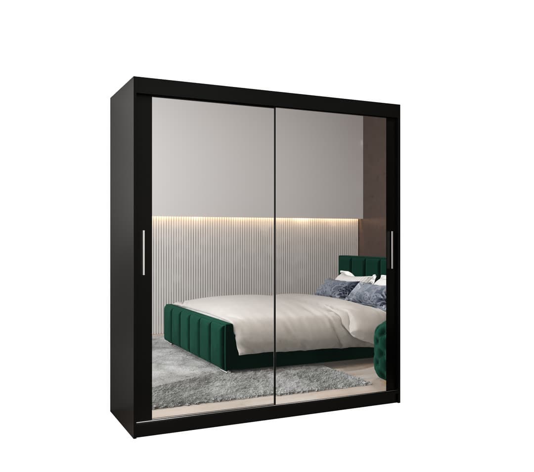 Tokyo III Sliding Door Wardrobe 180cm - Black — view 1