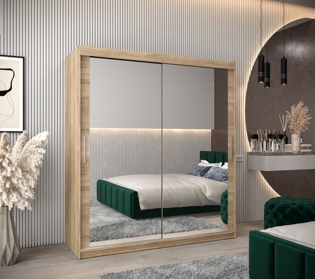Tokyo III Sliding Door Wardrobe 180cm - Oak Sonoma — view 2
