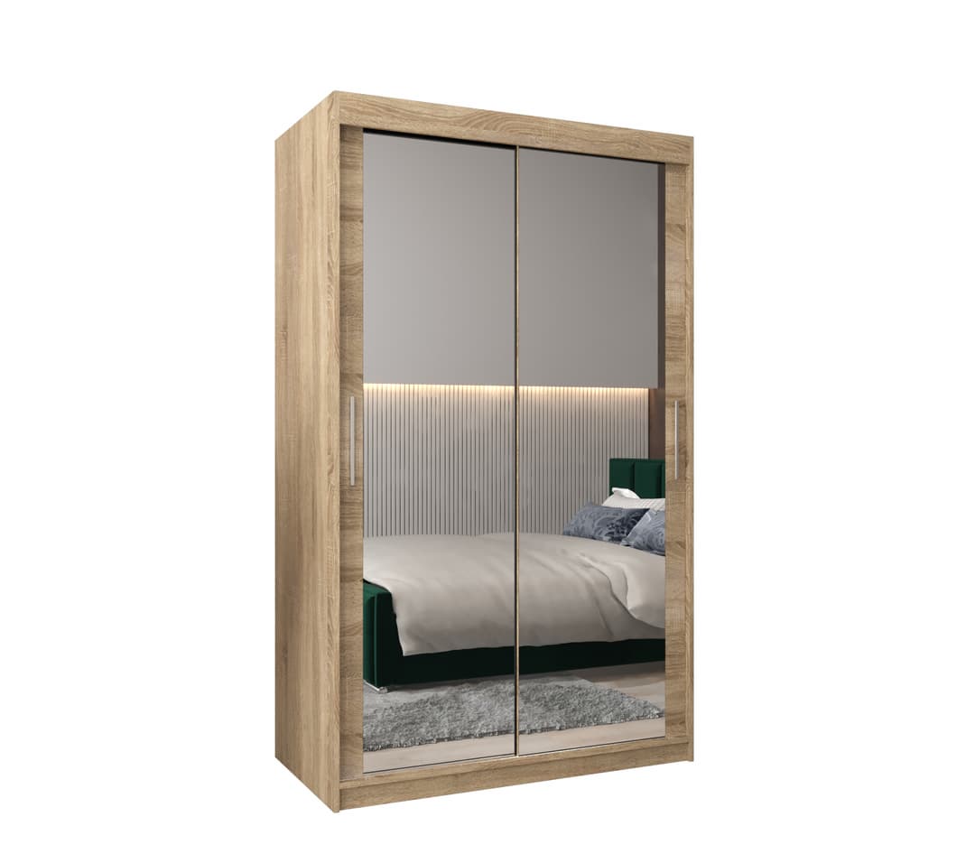 Tokyo III Sliding Door Wardrobe 120cm - Oak Sonoma