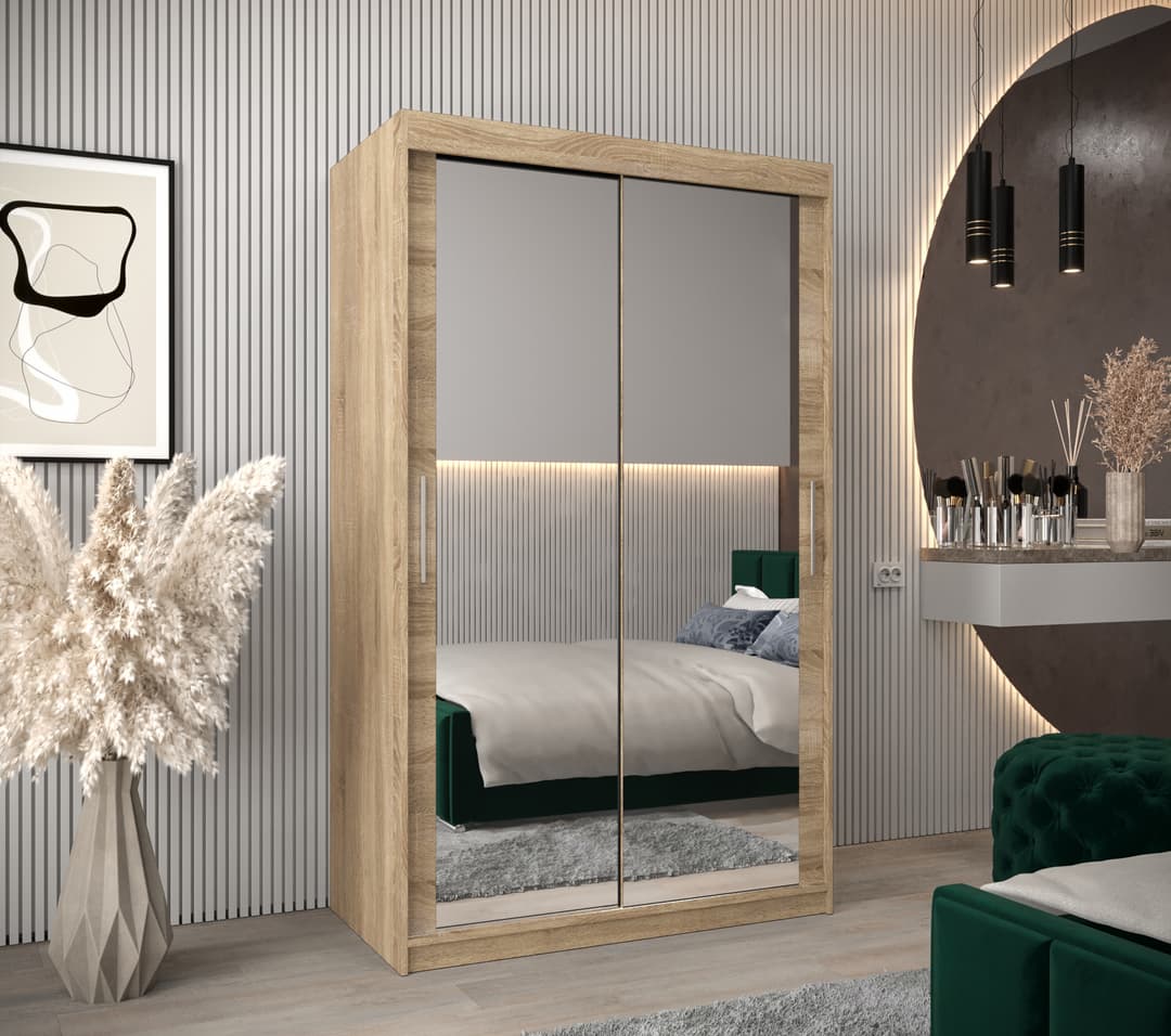 Tokyo III Sliding Door Wardrobe 120cm - Oak Sonoma – image 14