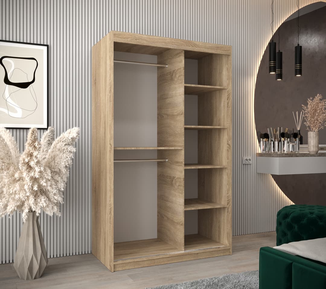 Tokyo III Sliding Door Wardrobe 120cm - Oak Sonoma – image 15