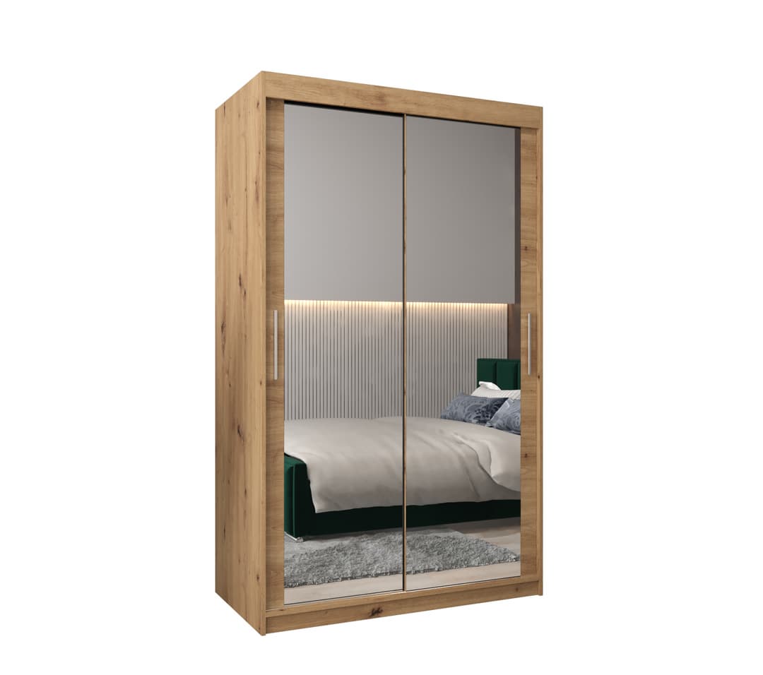 Tokyo III Sliding Door Wardrobe 120cm - Oak Sonoma – image 6
