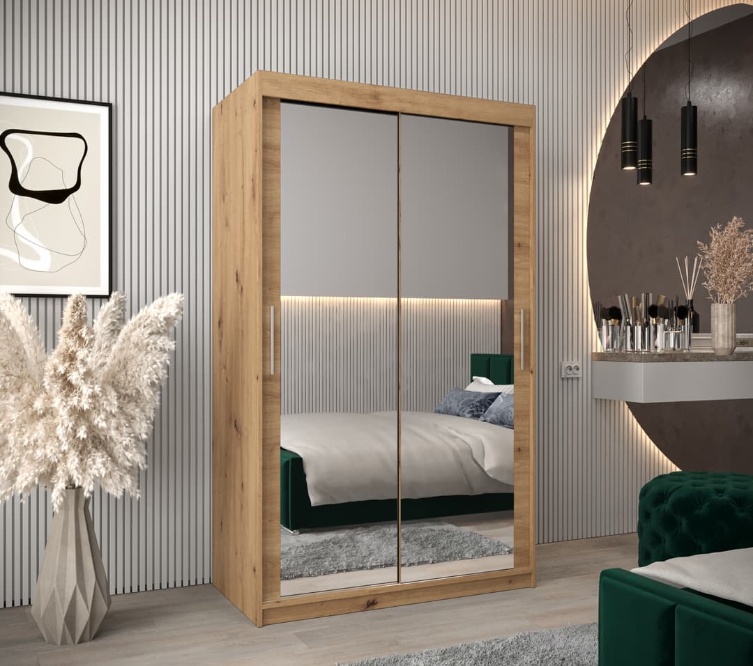 Tokyo III Sliding Door Wardrobe 120cm - Oak Sonoma – image 7