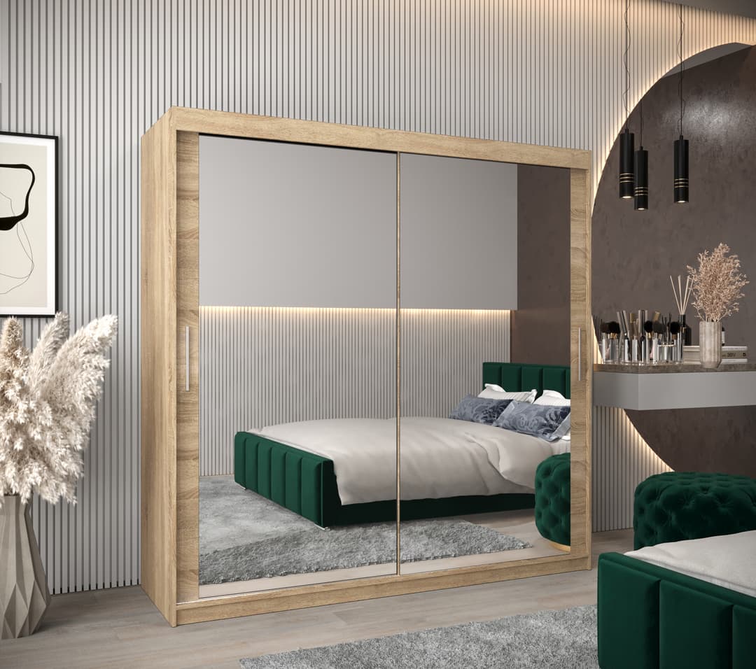 Tokyo III Sliding Door Wardrobe 200cm - Oak Artisan – image 14