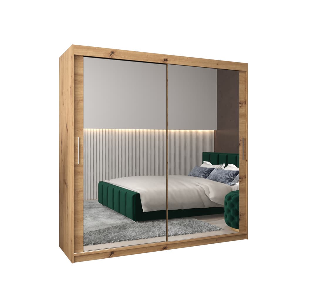 Tokyo III Sliding Door Wardrobe 200cm - Oak Artisan