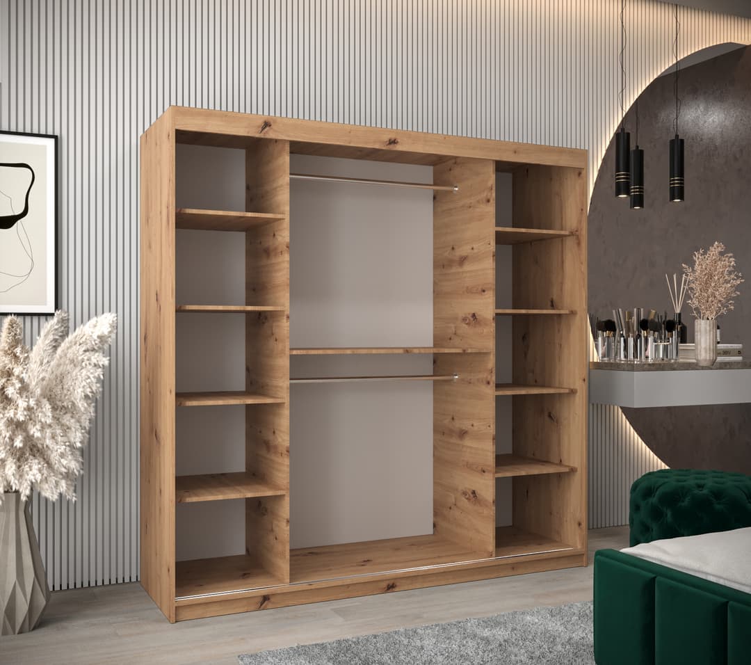 Tokyo III Sliding Door Wardrobe 200cm - Oak Artisan – image 7