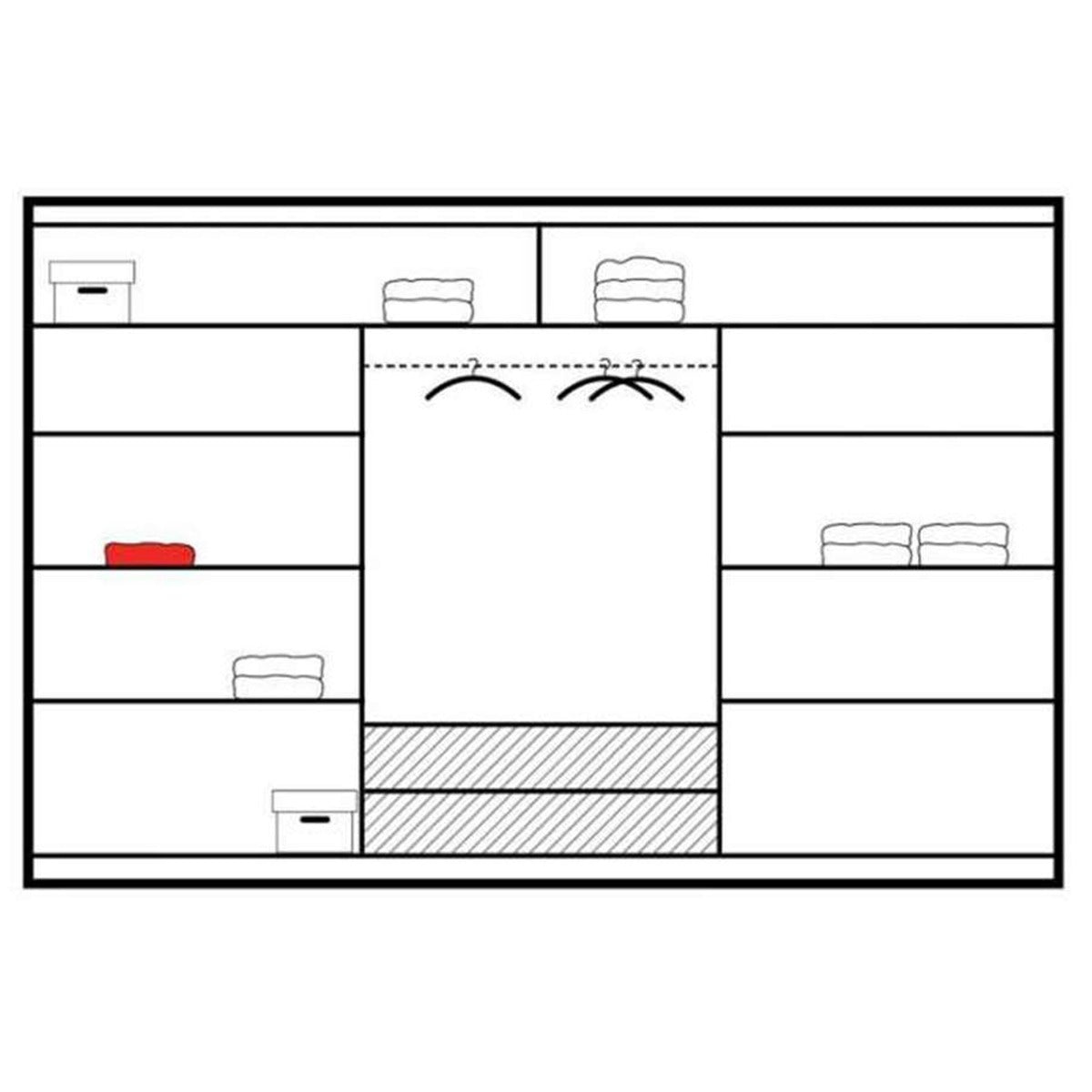 Trafford 250cm wardrobe in Graphite – view 14