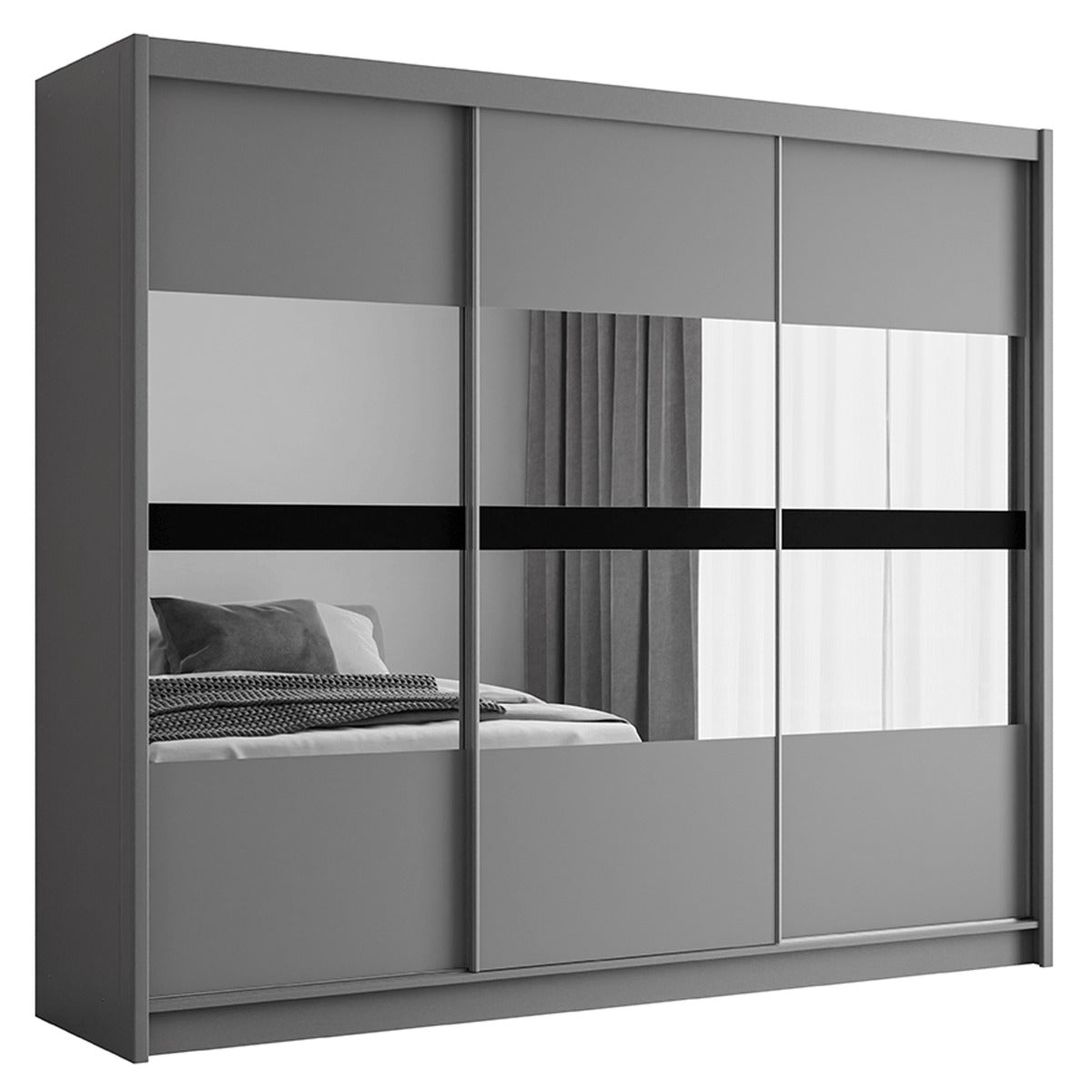 Trafford 250cm wardrobe in Graphite – view 4