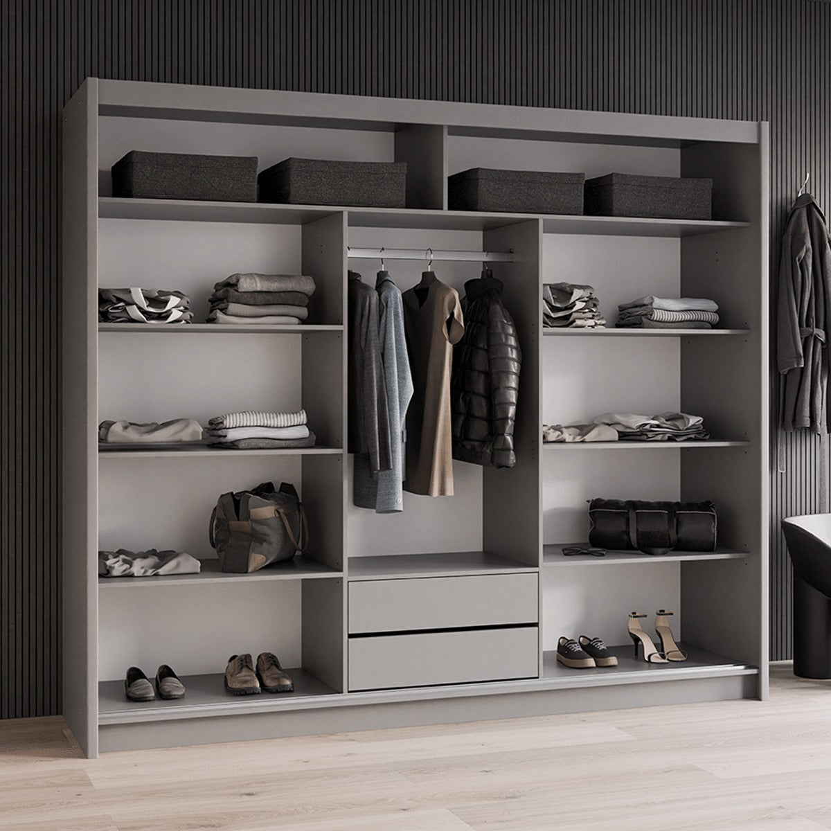 Trafford 250cm wardrobe in Graphite – view 7