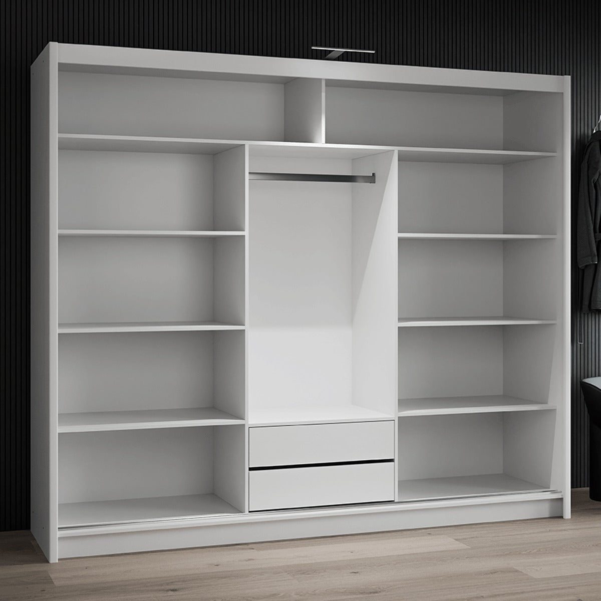 Trafford 250cm wardrobe in Graphite – view 8