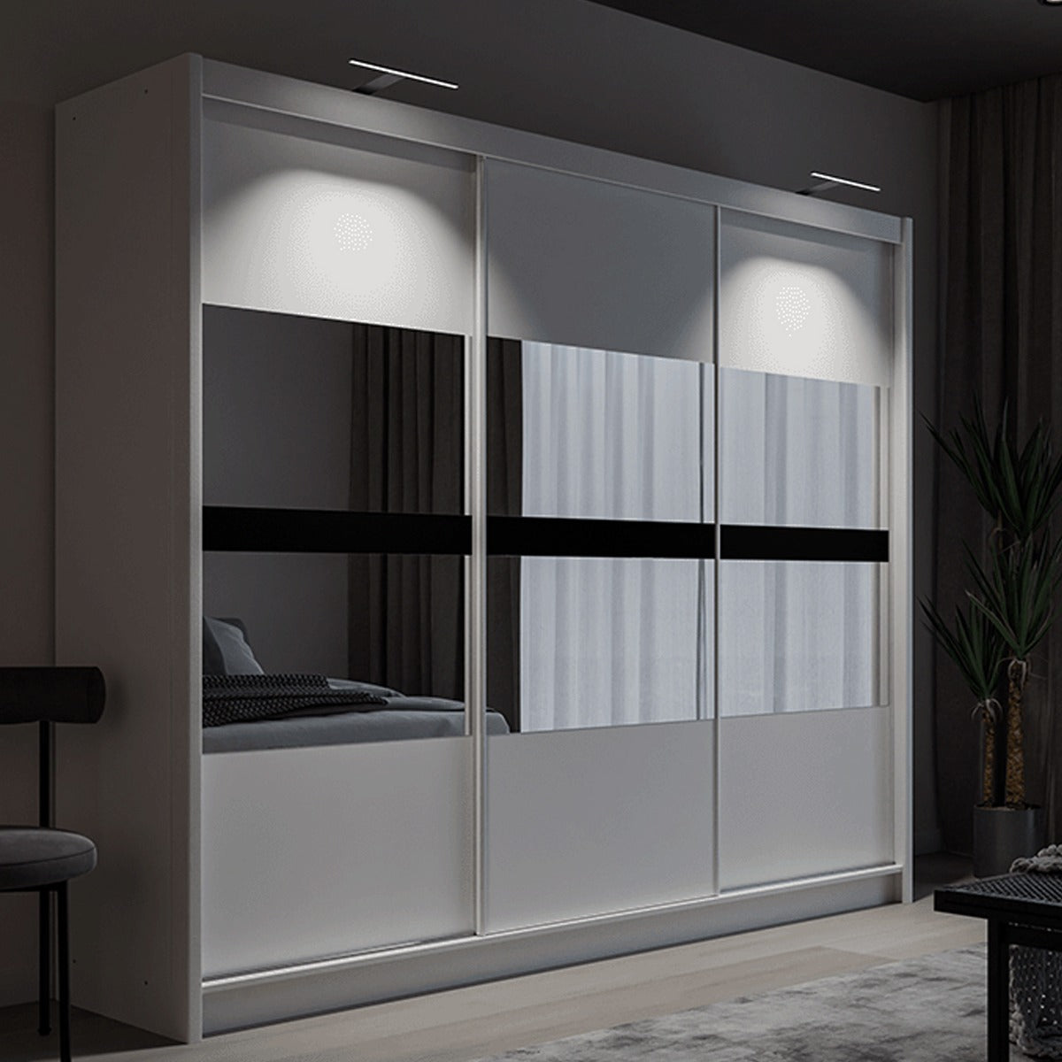 Trafford 250cm wardrobe in White – view 2