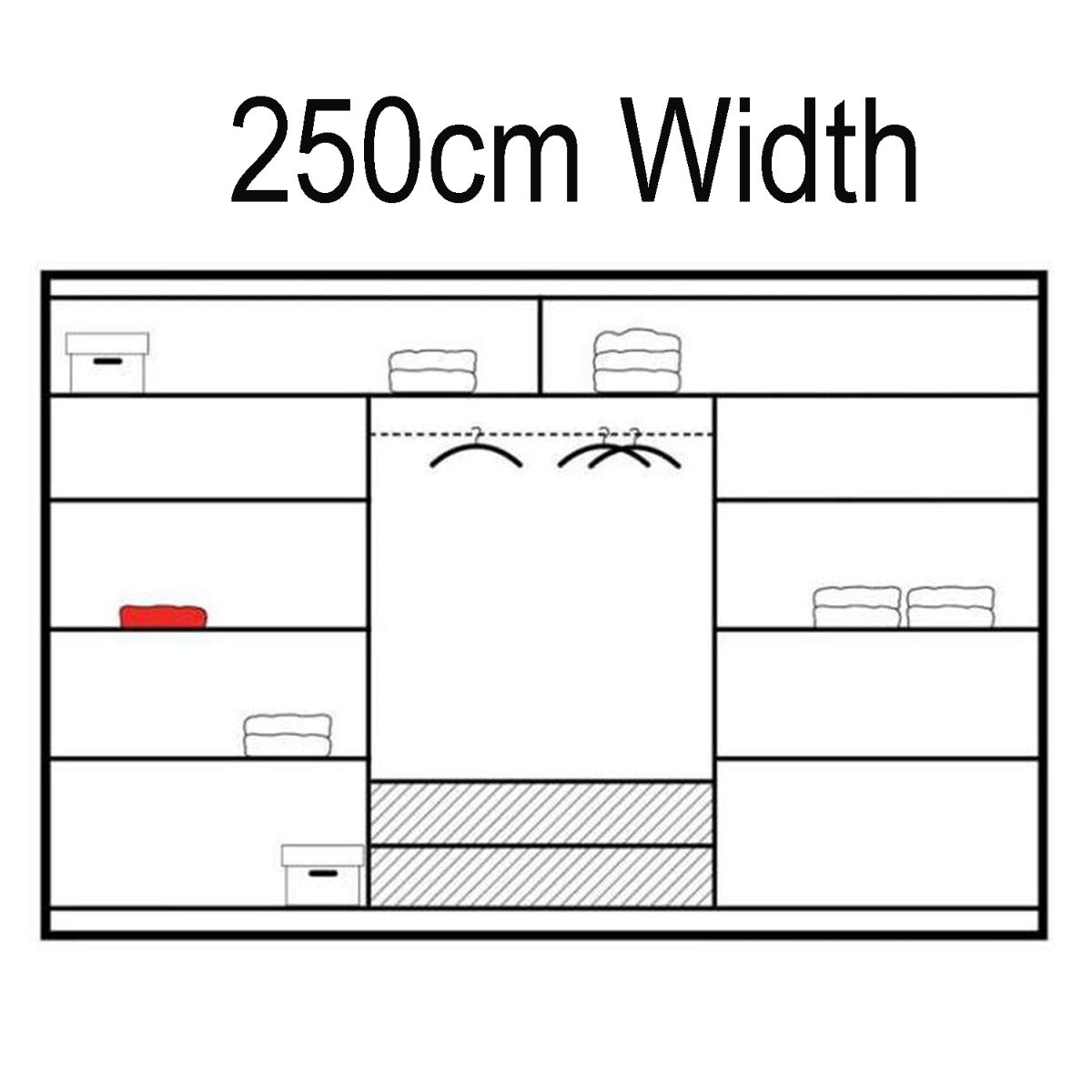Trafford 250cm wardrobe in White – view 13