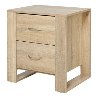 Nordic 2 Drawer Bedside Table with Elevated Base – Brown