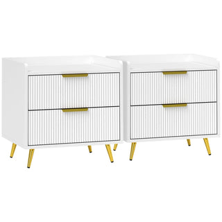Elodie 2 Drawer Bedside Tables Set of 2 – White