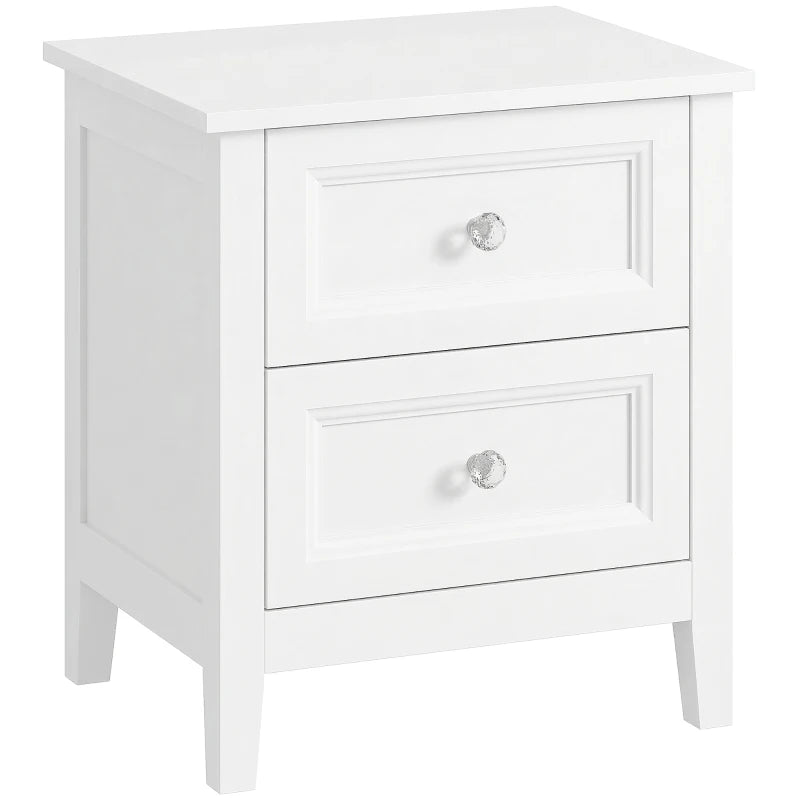Arden 2 Drawer Bedside Table – White