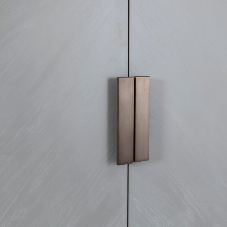Lilly Wardrobe soft grey and bronze finish