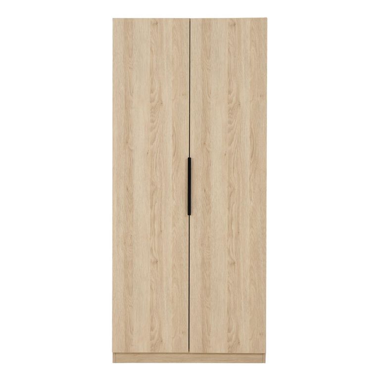 Luna Oak & Black 2 Door Wardrobe additional view 1