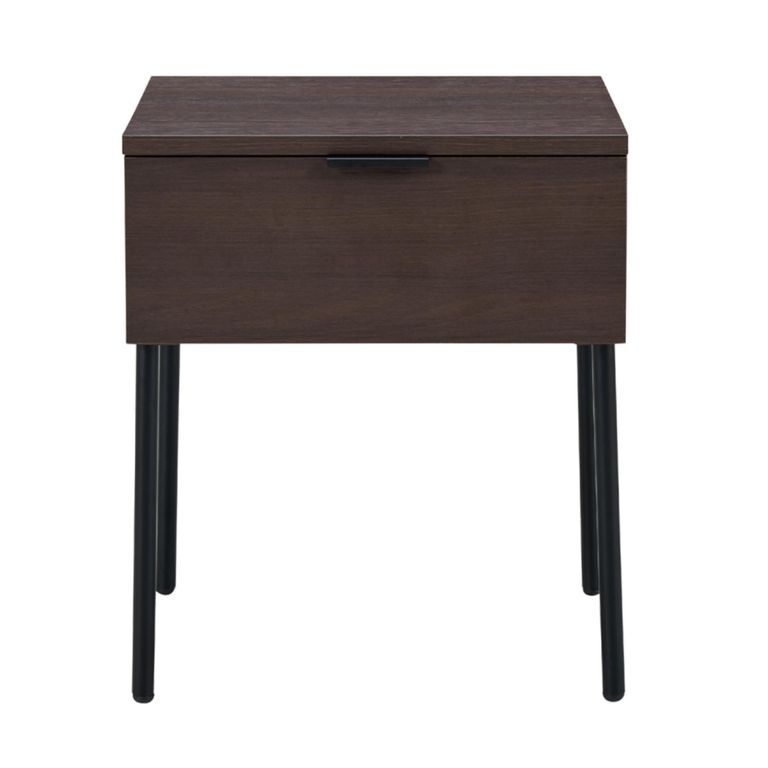 Luna Espresso & Black 1 Drawer Bedside Table alternate view