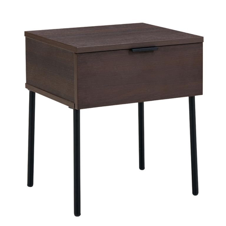 Luna Espresso & Black 1 Drawer Bedside Table additional view 1