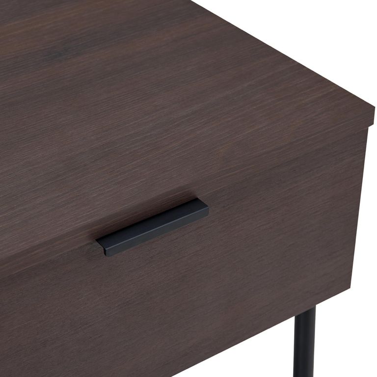 Luna Espresso & Black 1 Drawer Bedside Table additional view 3