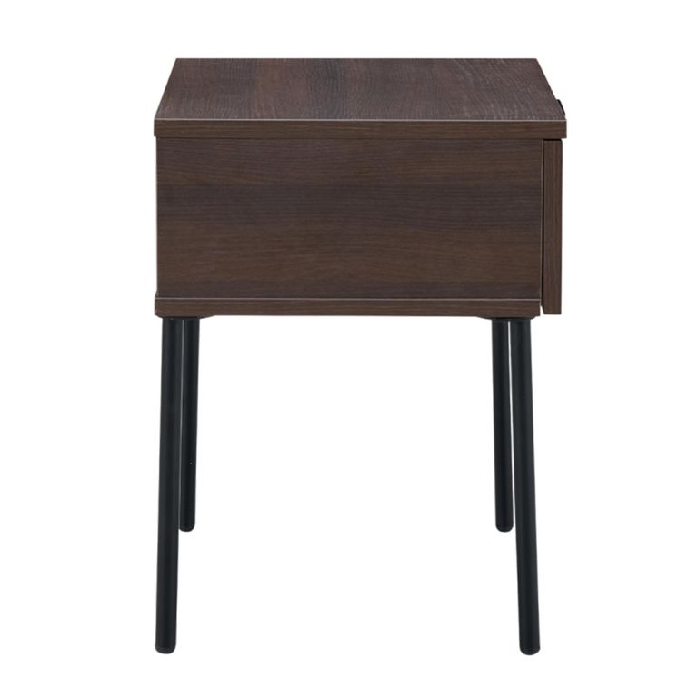 Luna Espresso & Black 1 Drawer Bedside Table additional view 2