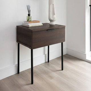 Luna Espresso & Black 1 Drawer Bedside Table product view
