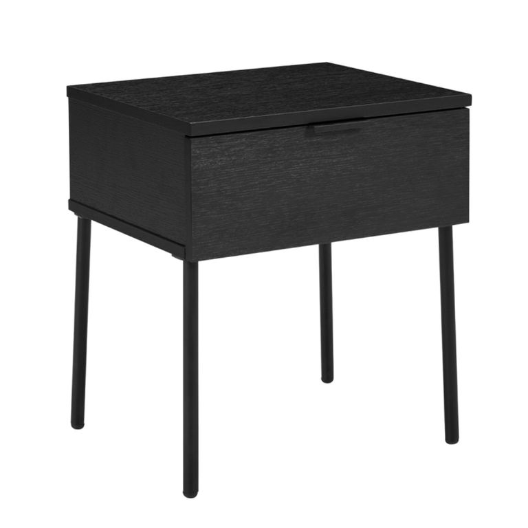 Luna Black 1 Drawer Bedside Table alternate view