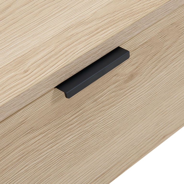 Luna Oak & Black 1 Drawer Bedside Table additional view 3