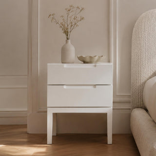 Orchid White 2 Drawer Bedside Table product view