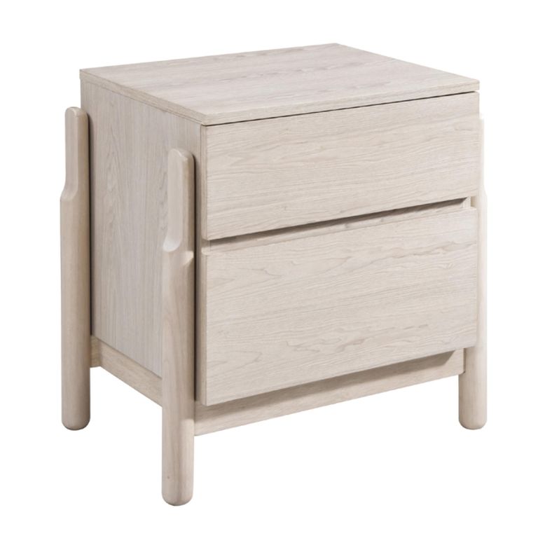 Whisper Whitewashed Oak 2 Drawer Bedside Table alternate view