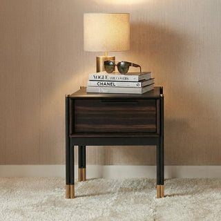 Bali Dark Ebony 1 Drawer Bedside Table product view
