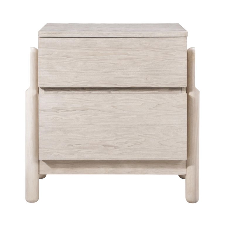 Whisper Whitewashed Oak 2 Drawer Bedside Table additional view 1