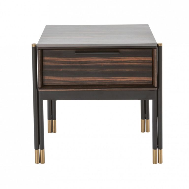 Bali Dark Ebony 1 Drawer Bedside Table additional view 1