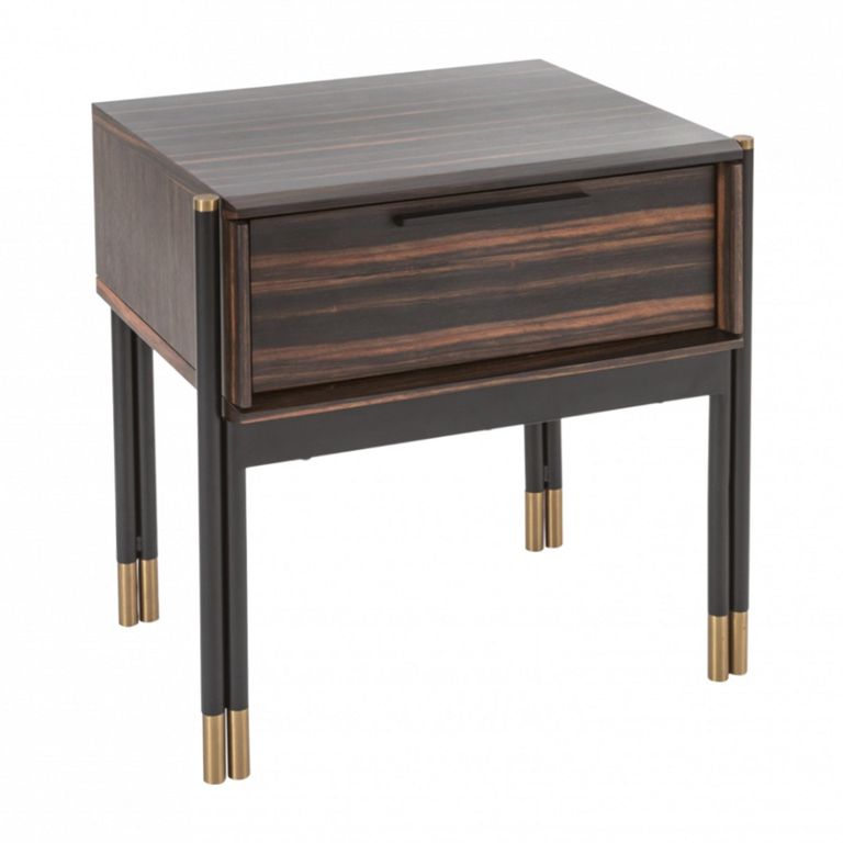 Bali Dark Ebony 1 Drawer Bedside Table additional view 2