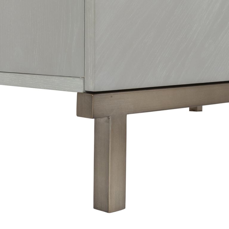 Lilly Soft Grey Chevron 2 Drawer Bedside Table additional view 3