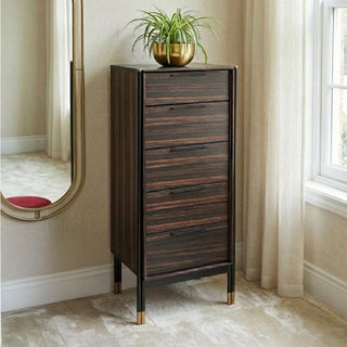 Bali Dark Ebony Narrow 5 Drawer Chest product view