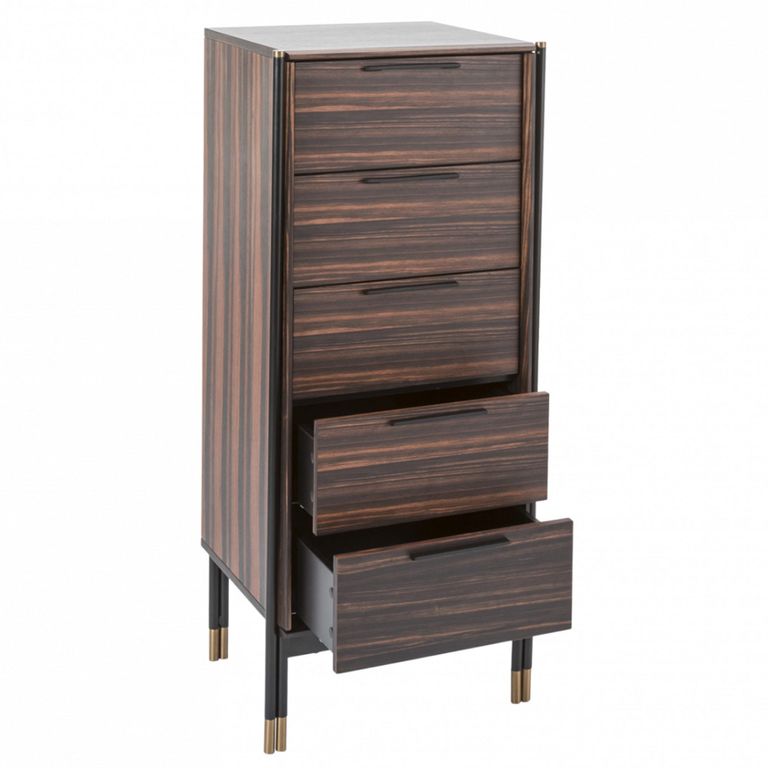 Bali Dark Ebony Narrow 5 Drawer Chest alternate view