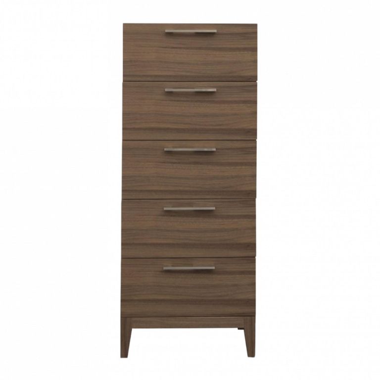 Calla Walnut Dark Wood 5 Drawer Narrow Chest alternate view