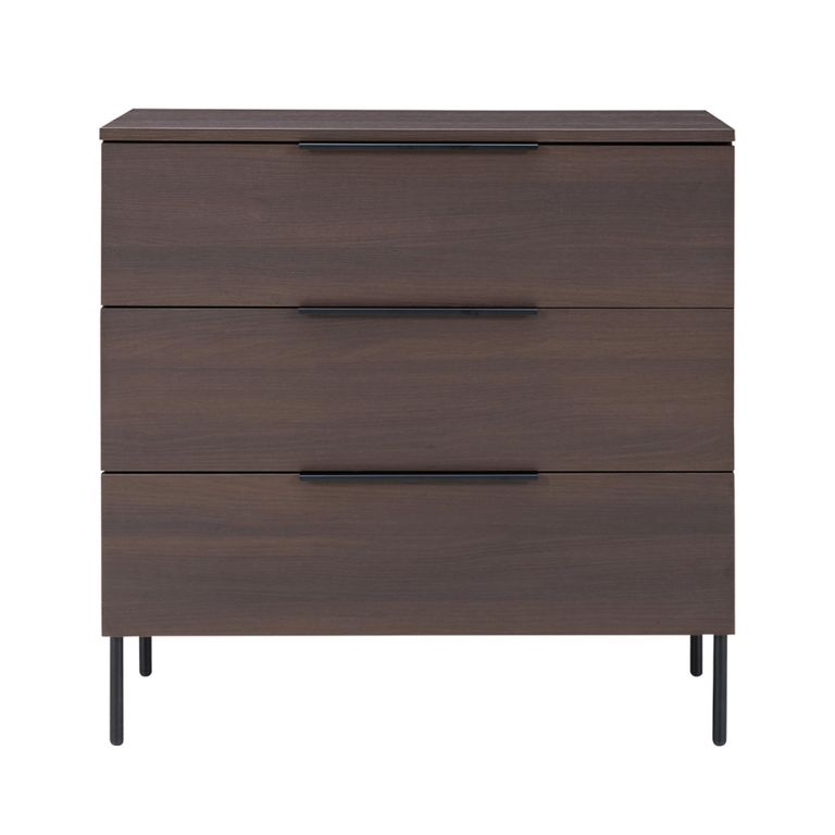 Luna Espresso and Black 3 Drawer Wide Chest alternate view