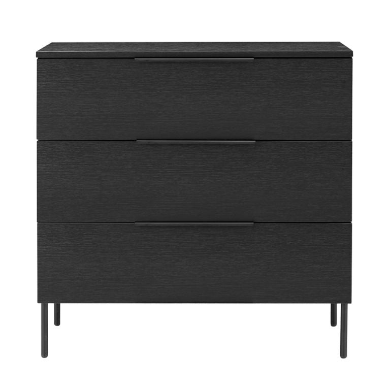 Luna Black 3 Drawer Wide Chest alternate view