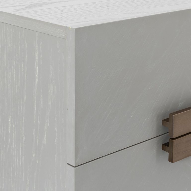Lilly Soft Grey & Bronze 4 Drawer Tallboy Chest additional view 3